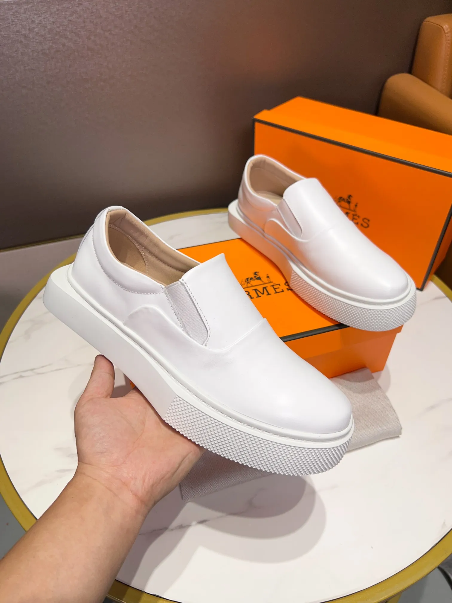 P460🧨【HERMES】Hermès - high-end quality, original order🔍🔍new product in men's counter, upper imported from Italy cowhide, sheepskin lining, sole: original factory special sole, exclusive movable molded sole super comfortable, original factory follow-up goods -Super high quality control·Fine workmanship: highlighted (high-end·nobility·grade) -Size: 38-44 (45 can be customized)·